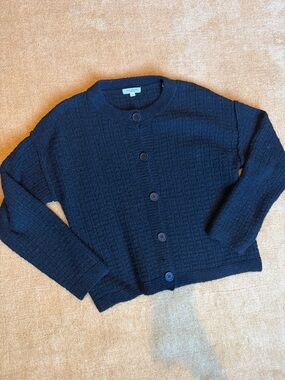Max Studio Textured Cardigan - black